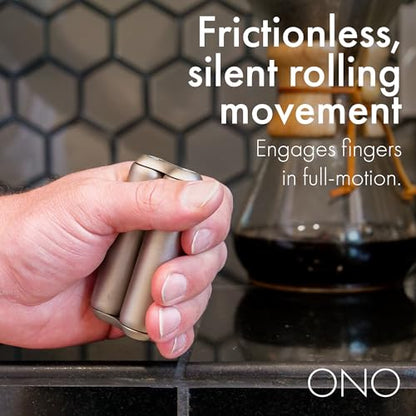 ONO Roller - Handheld Fidget Toy for Adults | Help Relieve Stress, Anxiety, Tension | Promotes Focus, Clarity | Compact, Portable Design (Titanium, Junior Size - Titanium) - size: Junior Size, style: Natural