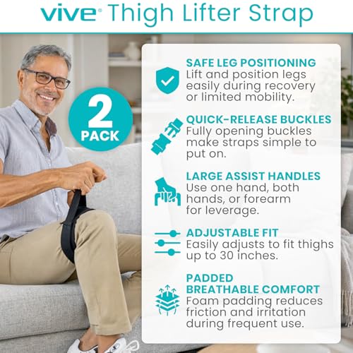 Vive Thigh Lifter Strap (2 Pack) - Pull Up Assistance Band - Medical