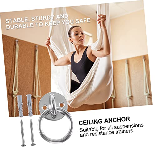 balacoo 2sets Ceiling Hooks Heavy Duty Wall Mount Suspension Anchor for Home Gym Functional Trainer Resistance Bands Yoga Swings