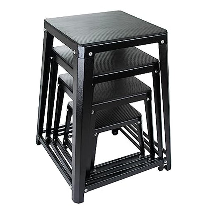 Metal Plyometric Jumping Box, Steel Fitness Exercise Jump Platforms Box for Conditioning Strength and Agility Training, 12 Inch Anti-Slip Workout Step Up Box for Home Gym - size: 12in18in24in30in