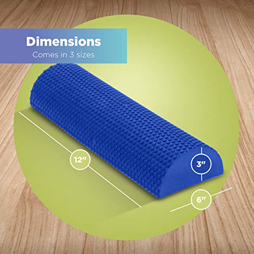 High Density EVA Foam Roller for Physical Therapy – Deep Tissue Massager with Textured Bumps for Myofascial Release & Fitness Training - Lightweight & Durable 18" Half Foam Roller – Made in the USA - size: 18" Half Roller