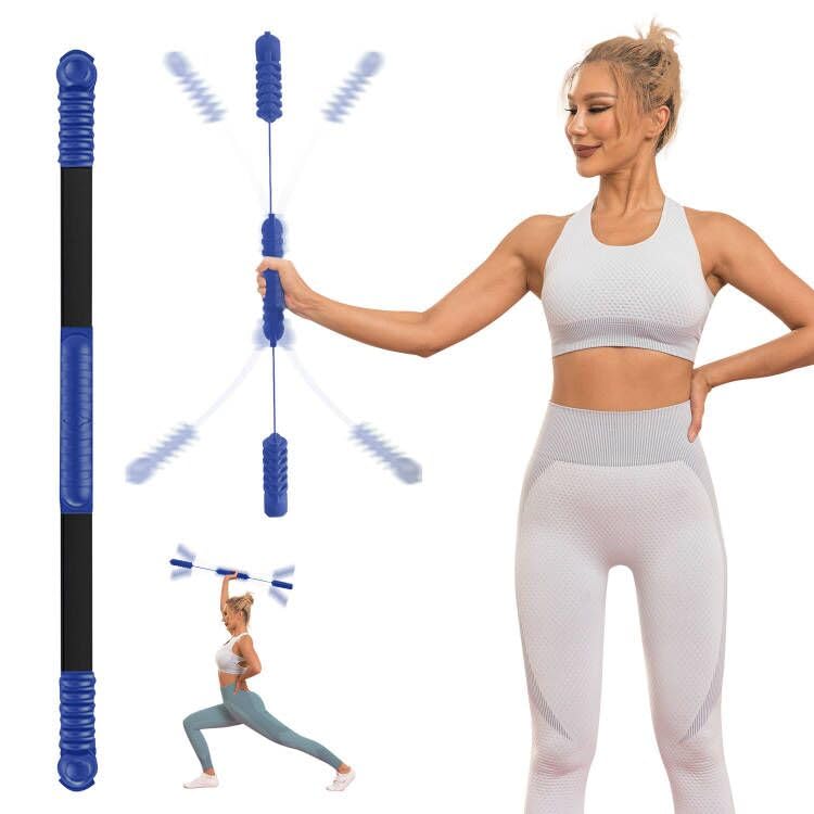 Fitness Bar, Elastic Resistance Exercise Bar for Strength Training - color: Blue