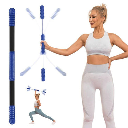 Fitness Bar, Elastic Resistance Exercise Bar for Strength Training - color: Blue