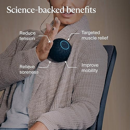 Therabody WaveSolo - Handheld Bluetooth Enabled Massage Device, Ultra Portable Vibration Therapy Ball w/QuietRoll Technology & 3 Customizable Vibration Frequencies