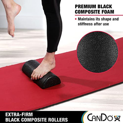 CanDo Black Composite High-Density Roller, Half-Round, 6"" X 36 - size: 6" x 36", style: Half-Round