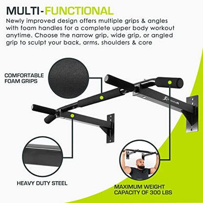 ProsourceFit Pull Up Bar for Multi Use Fitness & Home Gym Exercise - style: Wall Mount