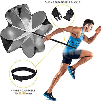 Resistance Parachute 57in Resistance Chute, Running Speed Training Resistance Parachute, with Adjustable Strap, for Fitness Explosive Power Training