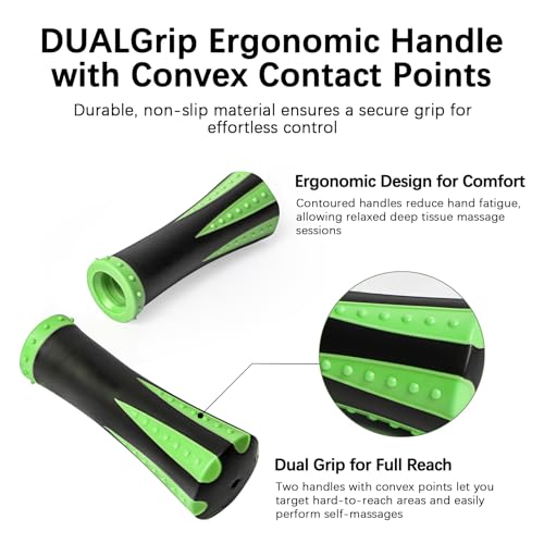 Muscle Roller Massage Roller Stick- Deep Tissue Fascia Blaster for Myofascial Pain Relief, Lymphatic Drainage & Body Sculpting, Handheld Physical Therapy & Recovery Tool (Green black-18 inch) - color: Green Black