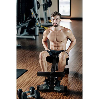 Adjustable Flat & Decline Bench, Weight Lifting and Training Equipment for Full Body Workout - Padded Seat and Dumbbell Storage