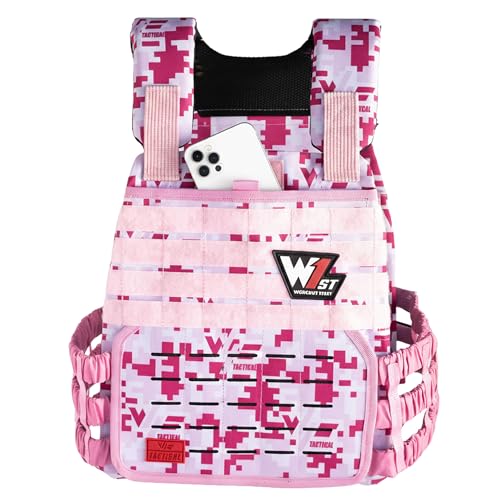 Weighted Vest – Adjustable 14–60 lb Capacity for Men and Women, Weight Vest for Training, Strength & Functional Fitness, Durable Workout Vest, Plates Sold Separately - color: Pink
