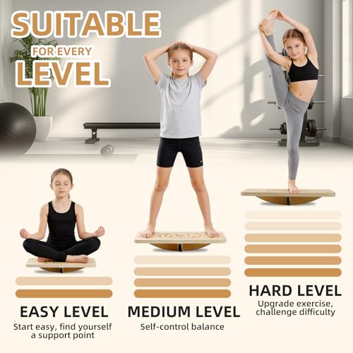 Maze Balance Board Wobble Board for Kids and Adult,up to 350 Ibs for Coordination Skills Obstacle Courses Sensory Balance Toys for Kids,Professional Rocker Balance Board for Physical Therapy.