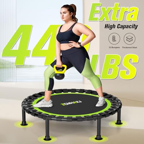 Foldable Mini Trampoline, 36"/40"/48" Rebounder Trampoline for Adults & Kids, 440lbs Capacity Indoor Fitness Workout Exercise Equipment