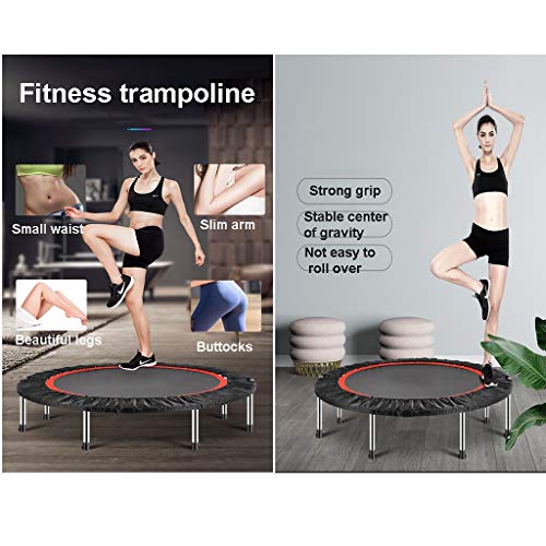 TXTC 40inch Foldable Mini Trampoline,Fitness Trampoline with Trampoline Bag,Stable & Quiet Exercise Rebounder for Kids Adults Indoor,Workout Max 440lbs (Color : D-50inch)