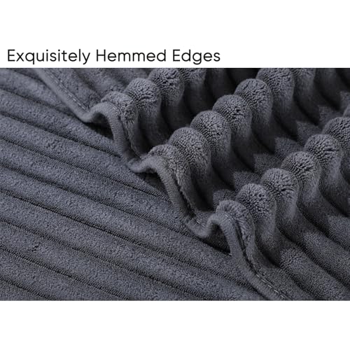 Luxury 4-Piece Quick-Dry Bath Towel Set 27.5X 55 Inches – Ultra Soft Microfiber for Bathroom, Bar, Pool, Gym & Travel – Elegant Twill Design - color: Darkgrey-lightgrey-coffe-orange