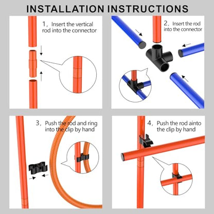 Dog Agility Set, Jump Ring, Jump Poles, Pause Box & Bag - size: 3-Sets Hurdles