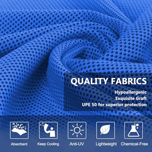 6 Pack Cooling Towel(40"x12") for Neck and face, Ice Towel, Soft Breathable Towels, Cooling Rags for Yoga, Sport, Running, Workout, Gym, Camping, Fitness, Workout & More