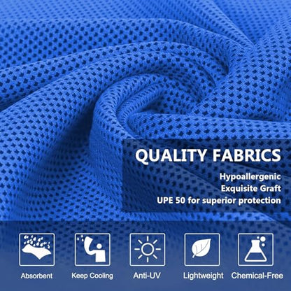 6 Pack Cooling Towel(40"x12") for Neck and face, Ice Towel, Soft Breathable Towels, Cooling Rags for Yoga, Sport, Running, Workout, Gym, Camping, Fitness, Workout & More