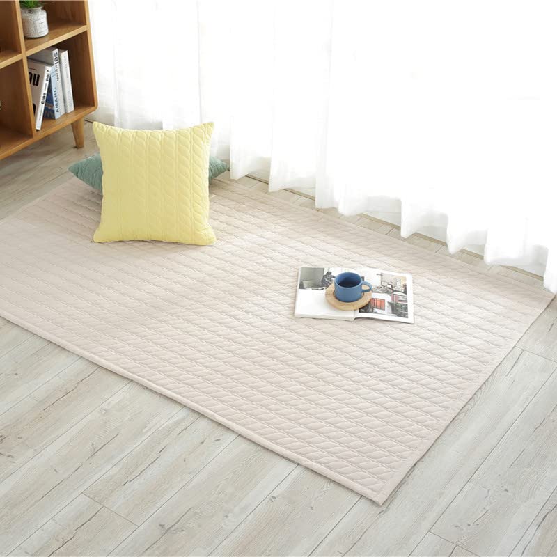 Thick Cotton Yoga Mat 100% Organic Natural Yoga Rug Fitness Rug with Bag for Exercise, Workout Washable 78.8 inches X 27.5 Inches