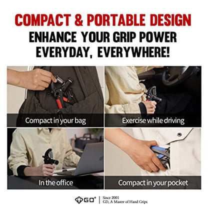GD Grip2 Hand Grip Strengthener (Grip Strength Trainer) Adjustable Gripper (22~77lbs) Forearm and Wrist Exerciser Strengthener for grip Strength - color: BLUE