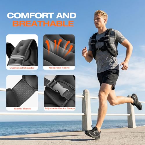 Weighted Vest for Women Men, Weight Vest for Walking, Adjustable Weight Training Vest for Workout, Running, Exercise - size: 20lbs