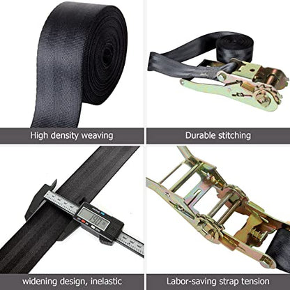 2 Pack 2 Inch Endless Ratchet Strap Heavy Duty 20ft Tie Down Straps Ratchet, 8000 LBS Break Strength, Cargo Ratchet Straps for Motorcycles, Truck, Trailers, Kayaks, Car Roof - color: 2 Pack