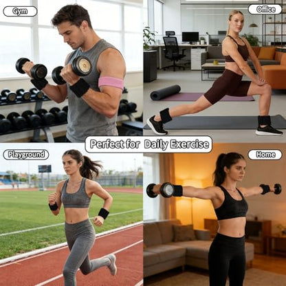 Wrist Weights set for Women, 2 sets of 1 lb each, Silicone Ankle & Wrist Weights for Women & Men, Adjustable Weight fit for Yoga, Dance,Hiking, Jogging,Pilates, Aerobic Exercise and Strength Exercise