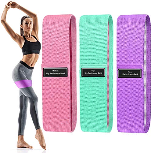 Resistance Bands Set Men/Women (3 Packs), Exercise Bands for Legs & Butt, Non-Slip Workout Bands Booty Bands With 3 Resistance Levels, Ideal for Squats/Glute Bridge/Lunges/Pilates and Yoga (Gray suit)