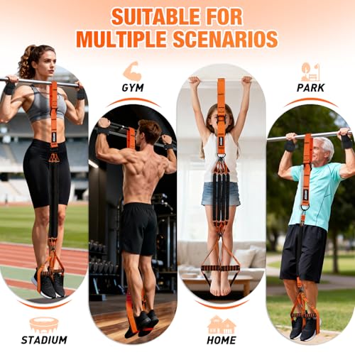 Upgraded Pull Up Assistance Bands for Women, Heavy Duty Resistance Bands with Handles, Exercise Band with Door Anchor, Workout Band Set for Pull Up Bar, Full Body Sculpting,Muscle Training, Home Gym