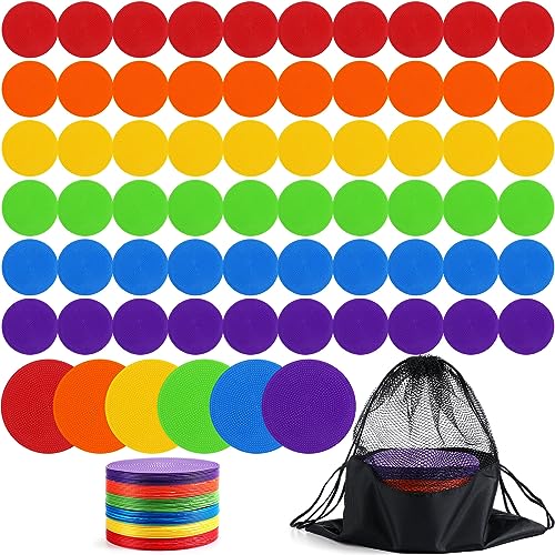 TPE Floor Spot Markers Dots for Gym Flat Non Slip Spot Marker Dance Dot for Gym Sports Soccer Basketball Agility Training Field Marking Equipment - size: 6 Inch