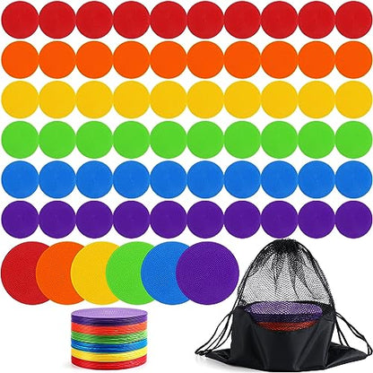 TPE Floor Spot Markers Dots for Gym Flat Non Slip Spot Marker Dance Dot for Gym Sports Soccer Basketball Agility Training Field Marking Equipment - size: 6 Inch