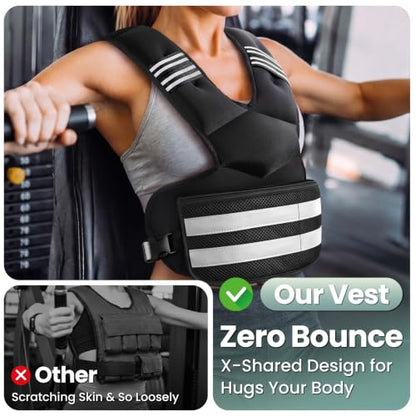 Adjustable Weighted Vest for Women and Men, 4-11lb/11-18lb/20-32lb Vest - size: 20-32 lbs