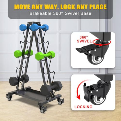 Kipika Heavy Duty 3 Tier Dumbbell Rack Multifunctional, Weight Rack for Dumbbells, Home Gym Equipment, Suitable for Storage of Dumbbell, Kettle Bell, Barbell Plate, Barbell Bar