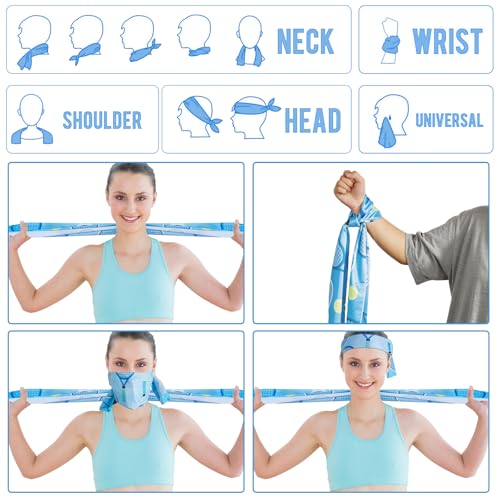 30 Pcs Tennis Cooling Towels for Neck and Face 40 x 12 Inch Tennis Sports Team Gifts Workout Ice Towels for Gym Sweat Microfiber Breathable Chilly Bulk Neck Wraps for Athletes Camping Travel Yoga - style: Tennis