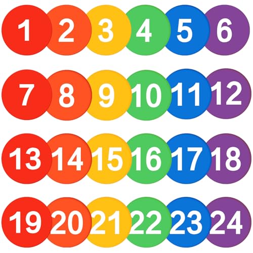 24 Pieces 9 Inch Poly Spots, Anti-Slip Spot Markers Floor Spots | Waterproof Flat Filed Cones Poly Dots for Agility Drills, Basketball, Football Training, Sport Activities and Exercise