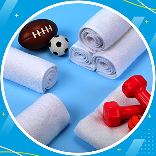 12 Pcs Microfiber Workout Gym Towels, 360 GSM 12x30 Inch Fast Drying Yoga Towels for Sweat, Soft Gym Towel for Men Women Travel Sports(White)