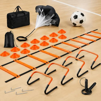 Agility Training Equipment, Speed Training Equipment, Agility Ladder Training, 12-Piece Multicolor PVC, Customizable for Football, Soccer, Basketball