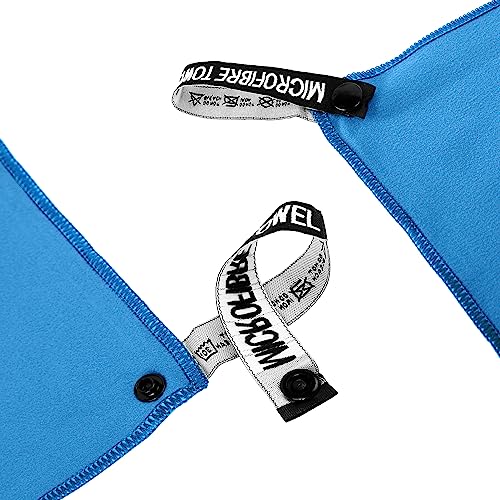 Microfiber Travel Towel, Quick Dry Camping & Gym Towel. Compact - color: Blue, size: S:16"×32"