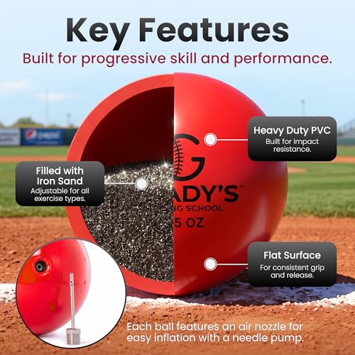 Grady's Pitching School Weighted Velocity Training Ball Set – Seam & Seamless Options for Pitching & Arm Strength + Set of 6 Balls + Carrying Case - style: Flats