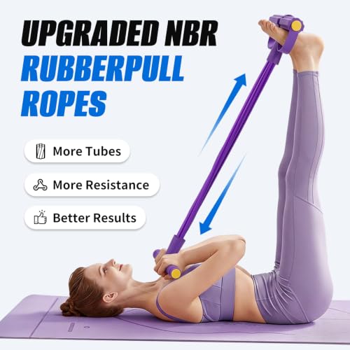 Pedal Resistance Bands with Handles, 6/8/10 Tube Exercise Band