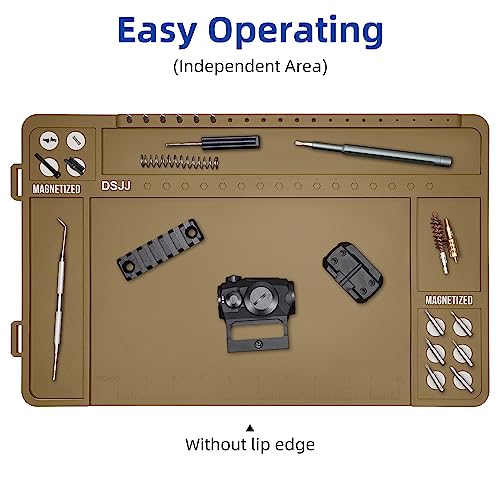 CKPART Gun Cleaning Mat, Premium Magnetic Pad With Organizer Parts Tray, Anti-Slip Rubberized Pistol Mat, Protective Workbench Mat for Gun Cleaning (16.5"x 10.43")