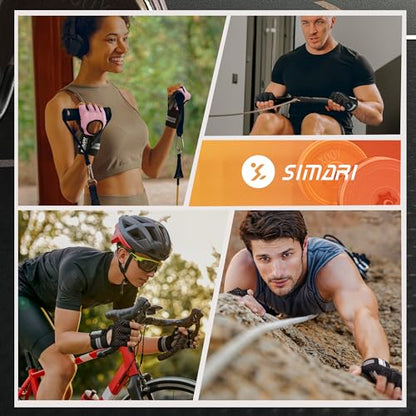 SIMARI Breathable Workout Gloves for Men Women, Padded Weight Lifting Gloves with Wrist Wraps Support, Full Palm Protection, Grip for Gym Training, Fitness, Weightlifting, Exercise Fingerless Black