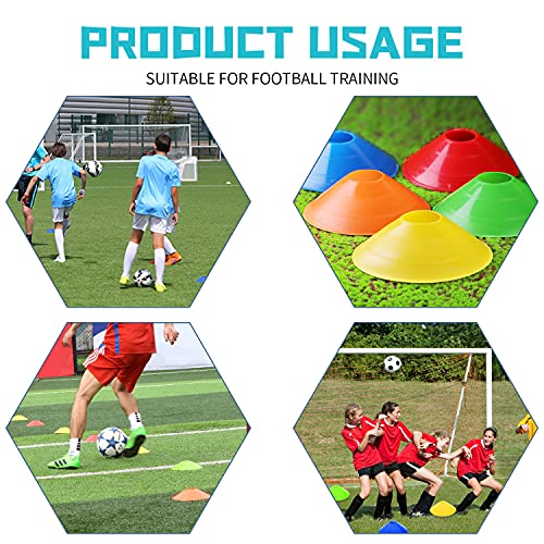 60/30 Pack Soccer Training Cones - Agility Cones with Carry Bag, Sturdy Disc Cones for Sports Training, Soccer, Football, Basketball, Indoor Outdoor Sports, Festive Events, Field Cone Markers