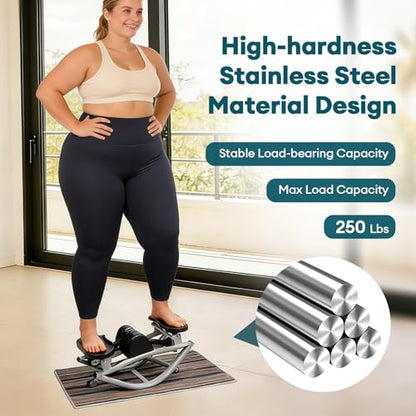 Rock Fitness Stepper, Lateral Step Rocker Side to Side for Exercise at Home with Resistance Bands & Non-Slip Mat - Exercise Step Balance Board Workout Machine for Home Apartment Dormitory