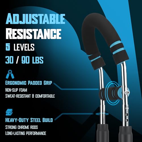 Twister Arm Trainer for Men & Women – Adjustable Chest Expander & Arm Strength Trainer, Home Gym Equipment for Body Workout, Chest Trainer with 2 Springs, Finger Stretcher & Workout Gloves