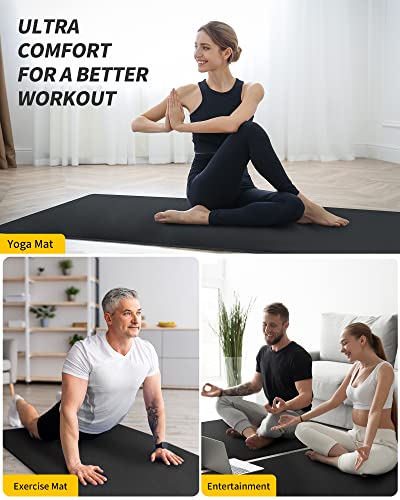 CAMBIVO Yoga Mat for Women and Men, Extra Long and Wide Exercise Mat(72"x48"/84"x30"), Large Non Slip Workout Mat for Yoga, Pilates, Fitness, Barefoot Workouts, Home Gym Studio