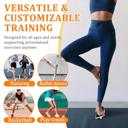 Adjustable Balance Board for Ankle & Foot Strength – Single-Leg Stability Trainer for Balance, Mobility, Calf Flexibility & Core Control – Foot Exercise Equipment for Home, Office, Gym & Rehab