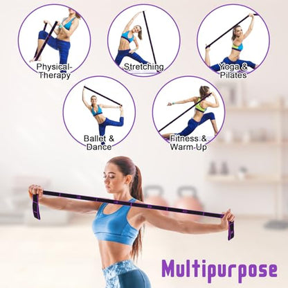 Resistance Bands with Handles, Elastic Stretching Strap for Physical Therapy, Yoga Strap for Stretching Equipment, Shoulder Leg Stretchers Bands for Exercise, Shaping, Flexibility