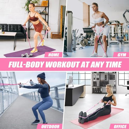 Resistance Bands, Ankle Bands for Working Out, Exercise Bands with Handles for Home Gym, Workout Equipment for Training Bands with Door Anchor, Legs Ankle Straps, Shape Body