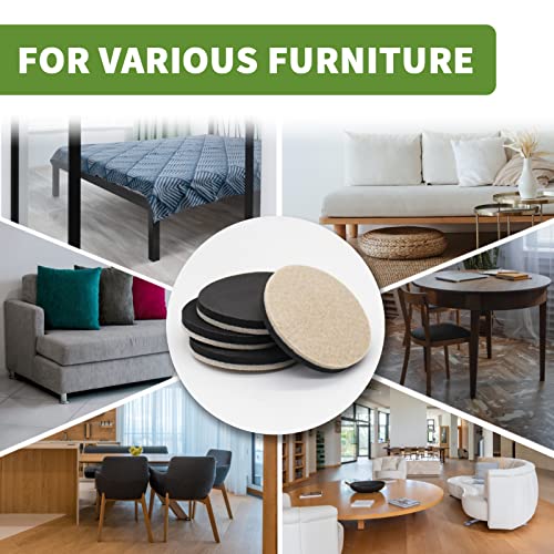 Furniture Sliders for Carpet and Hardwood, 8 PCS 3 1/2", Beige - size: Round 8 PCS 3 1/2'' Beige