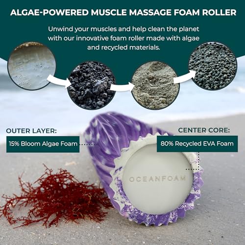 Oceanfoam Ripple Small Foam Roller for Physical Therapy (Purple Marbled) - color: Purple Marbled